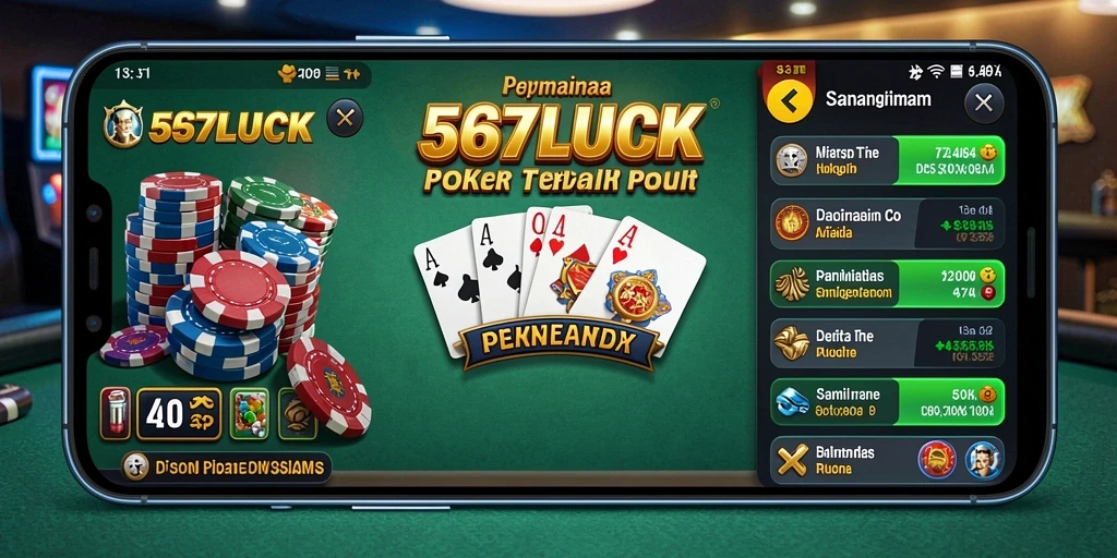 Tampilan gameplay seru dalam 567LUCK saat pertandingan Poker.