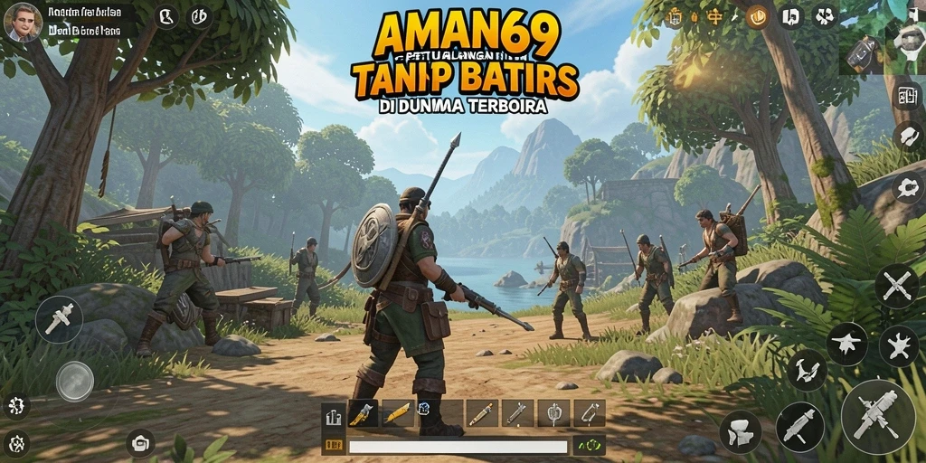 Screenshot yang menampilkan gameplay seru di dunia terbuka AMAN69.