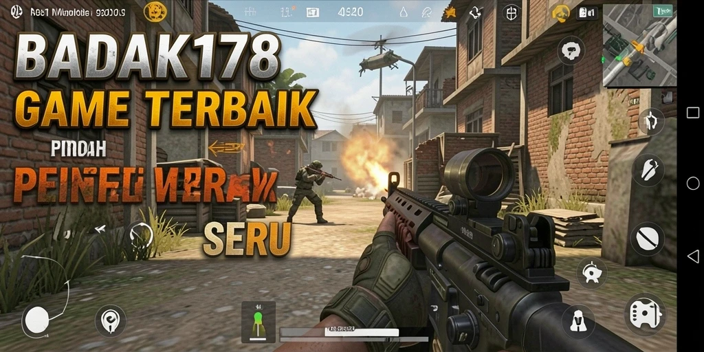 Tampilan gameplay mendebarkan BADAK178 dengan aksi tembak-menembak yang intens.