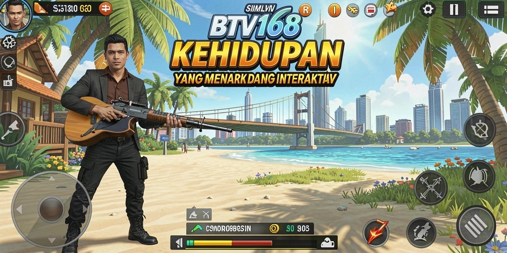 Tangkapan layar utama BTV168 yang menunjukkan gameplay simulasi menarik.