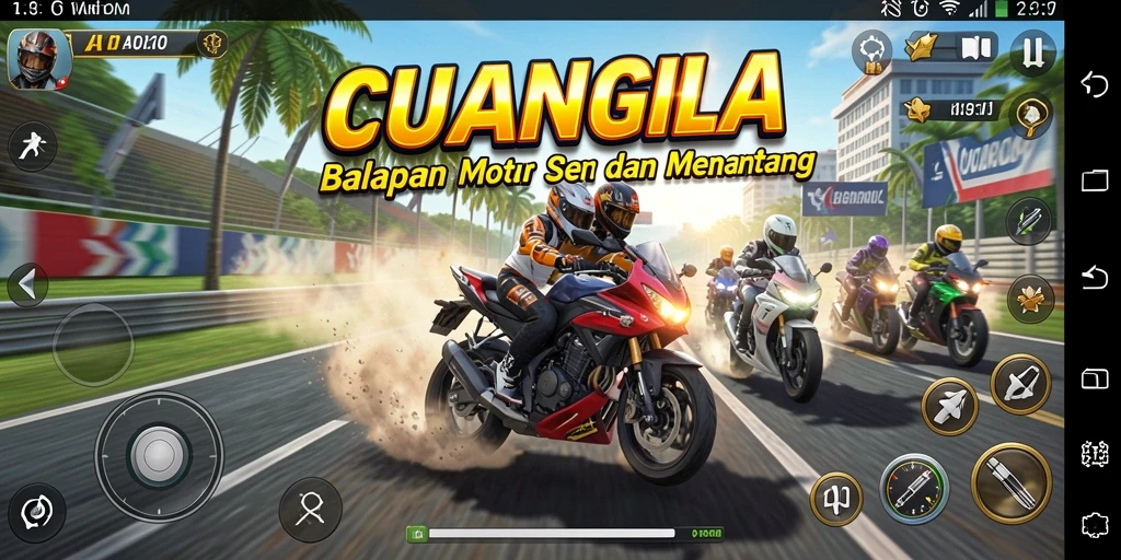Gameplay mendebarkan di balapan motor CUANGILA.