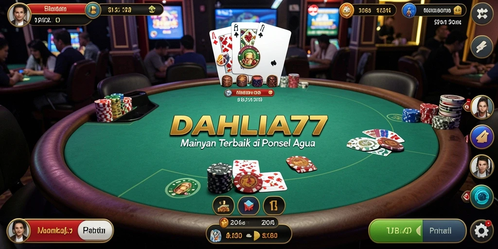 Tampilan gameplay Poker yang mengasyikkan dan menegangkan di DAHLIA77.
