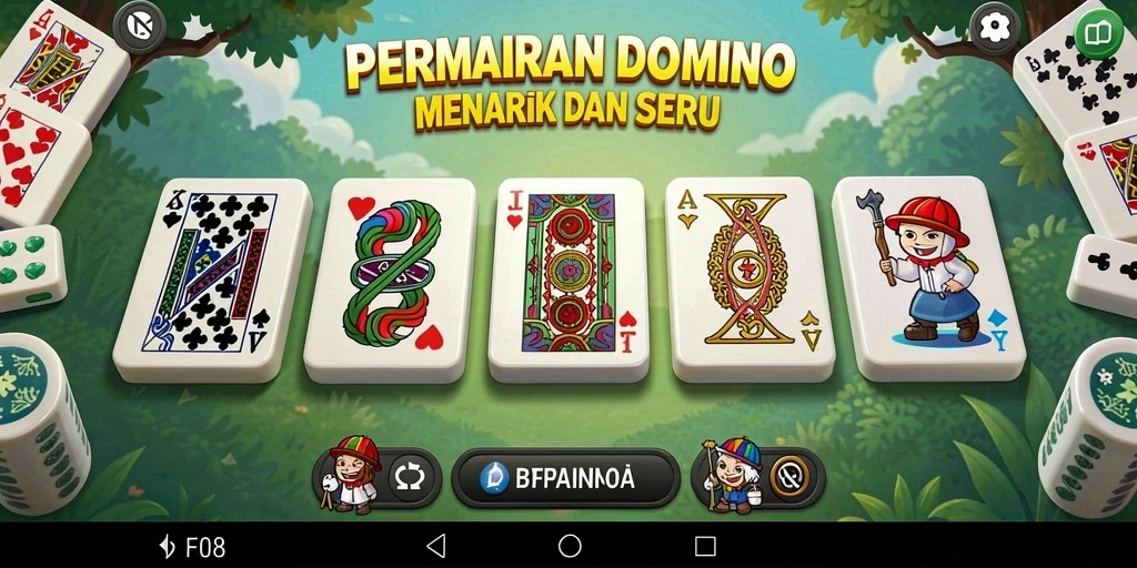 Tampilan screenshot <strong>F08</strong> yang menunjukkan gameplay seru permainan Domino.
