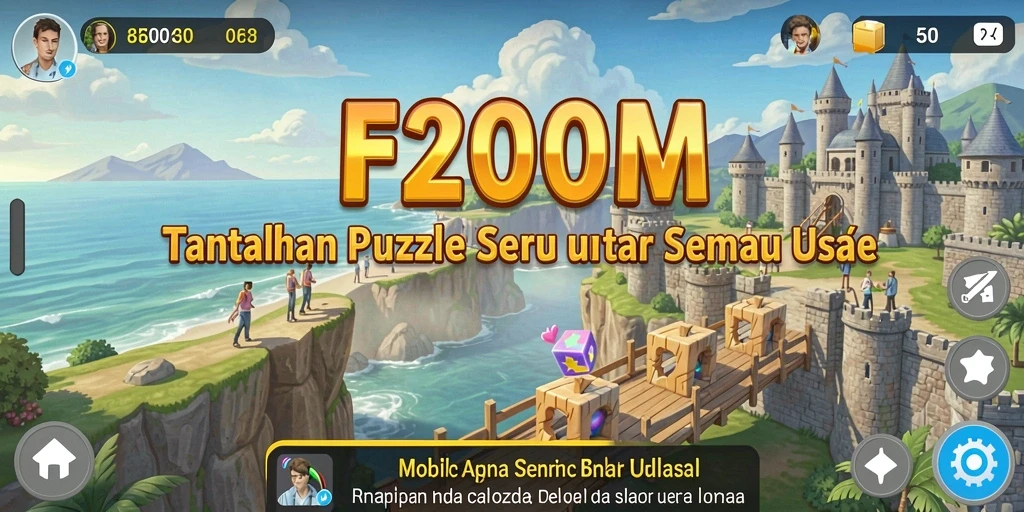 Tampilan gameplay F200M menantang dengan berbagai teka-teki menarik.