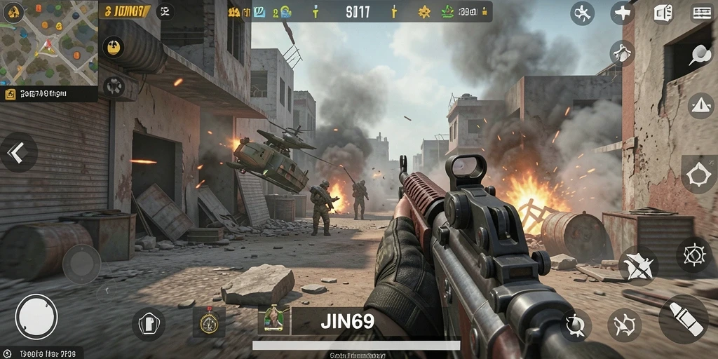 Tampilan gameplay JIN69 yang mendebarkan dalam pertempuran TPS.