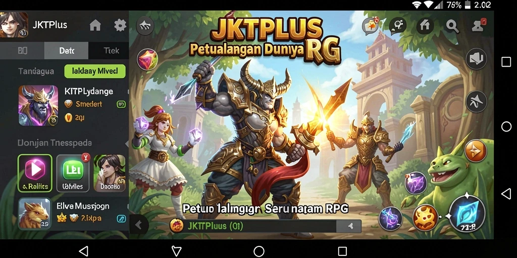 Tampilan seru dari gameplay JKTPLUS dalam dunia RPG.