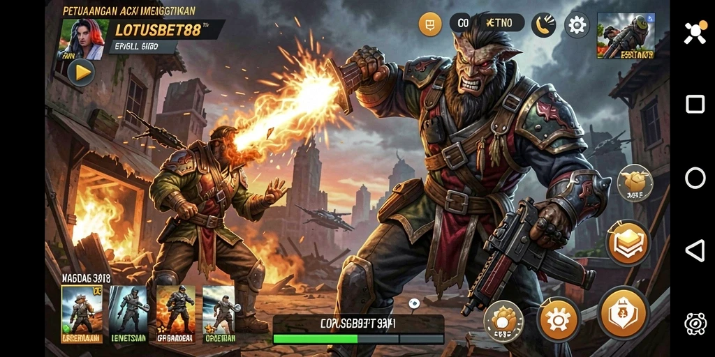 Tampilan gameplay intens dari LOTUSBET88 yang penuh aksi.