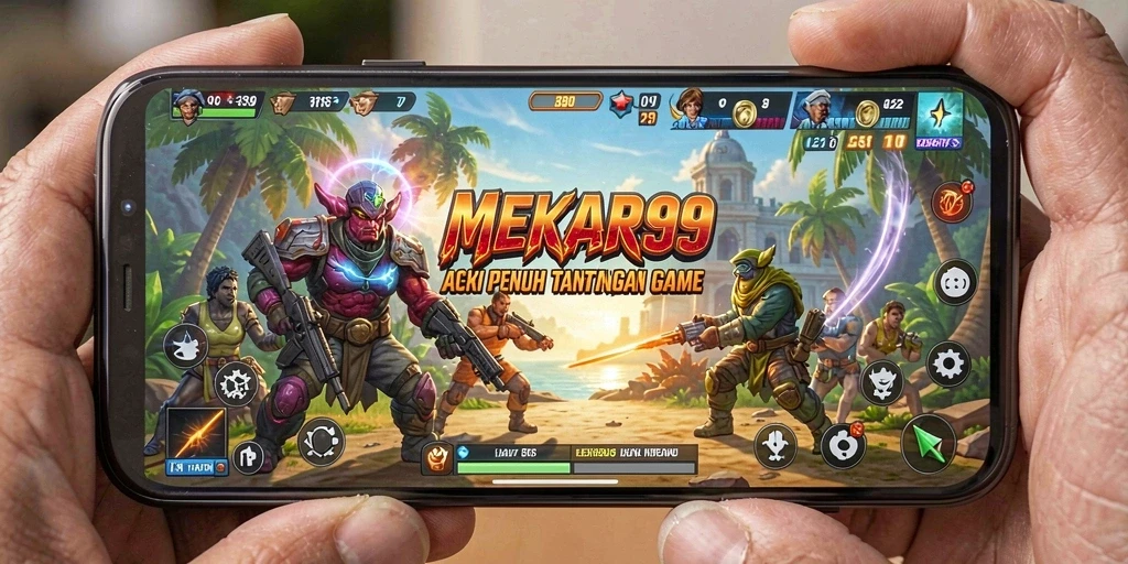 Tampilan gameplay aksi yang mendebarkan di MEKAR99.