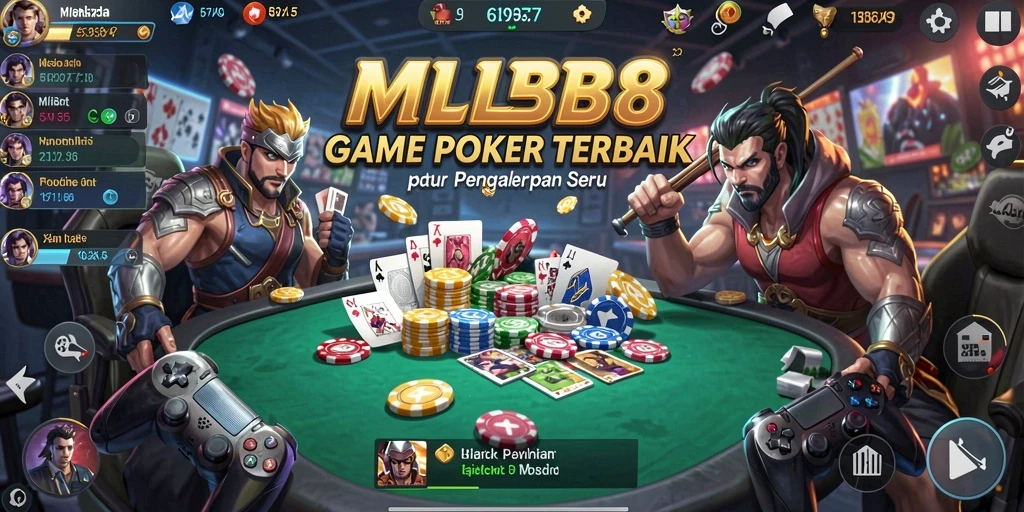 Screenshot utama MLBB8 yang menampilkan action seru dalam permainan Poker.