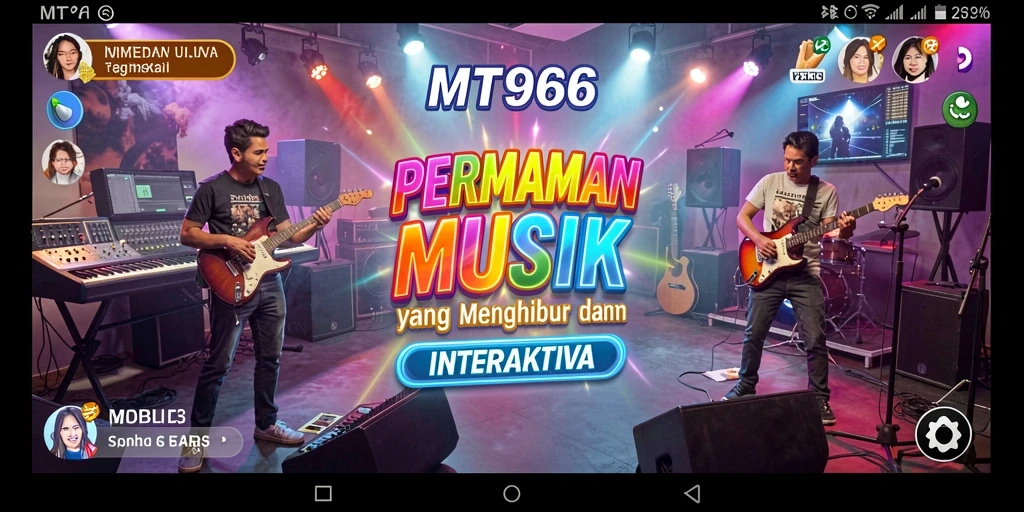 Tampilan gameplay <strong>MT966</strong> yang menarik dengan irama musik yang menggugah semangat.