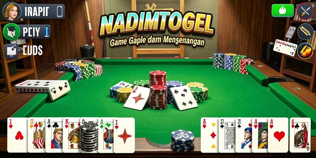 Tampilan seru dari gameplay Gaple di NADIMTOGEL.