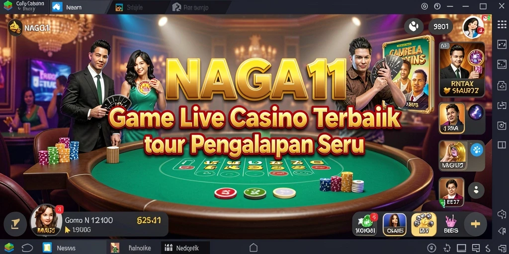 Tampilan gameplay NAGA11 yang mendebarkan dalam suasana Live Casino.