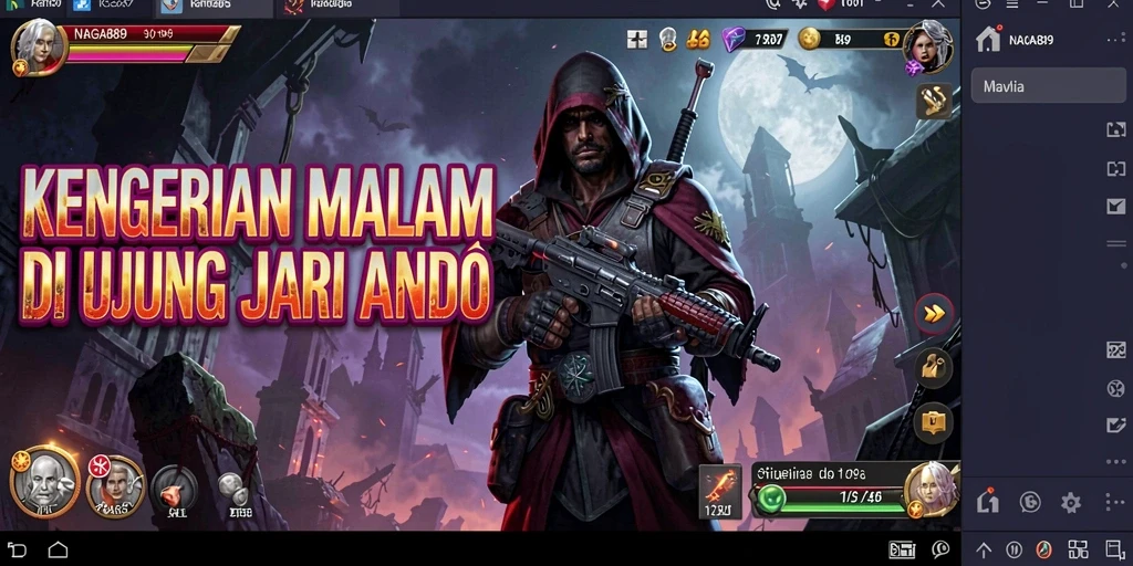 Screenshot gameplay NAGA889 menampilkan momen mencekam dalam suasana horor.