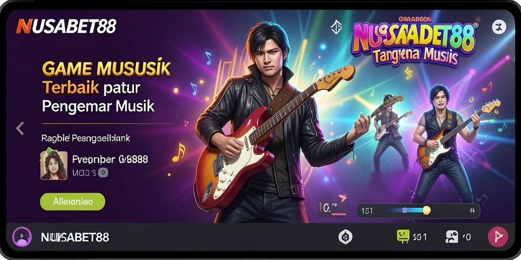 Screenshot gameplay NUSABET88 menampilkan tantangan musik yang seru.