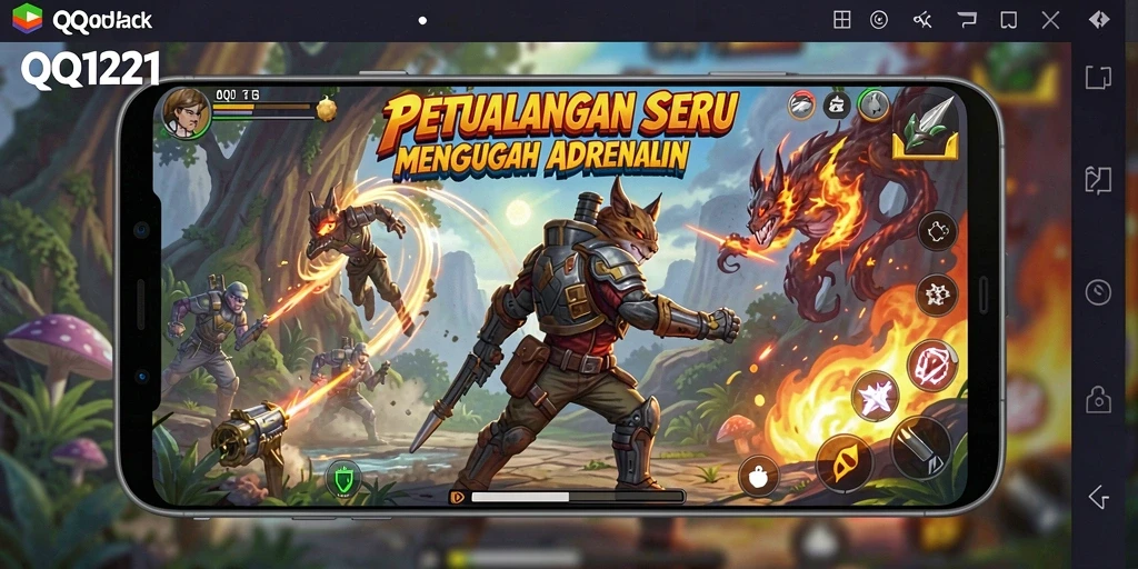 Tangkapan layar QQ1221 menampilkan pemandangan indah dalam game petualangan.