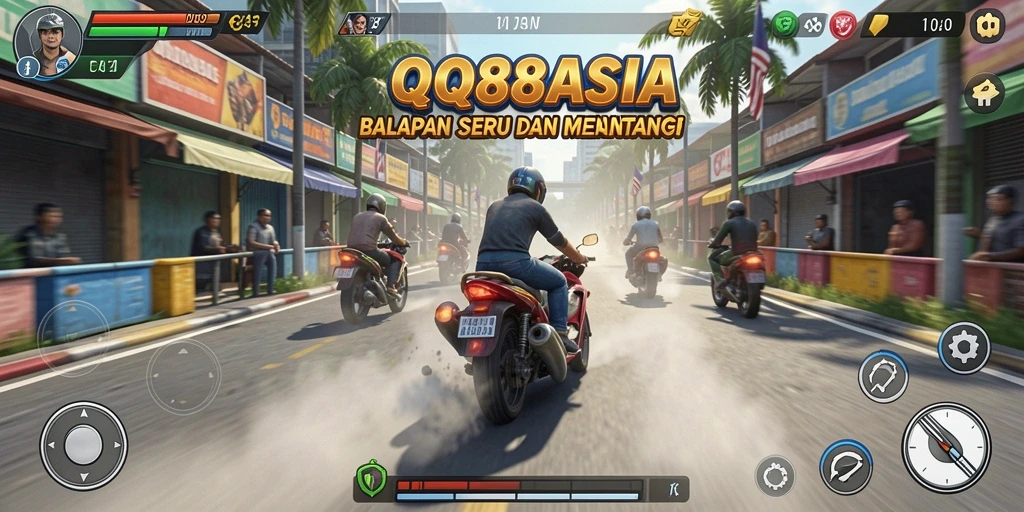 Tampilan gameplay balapan seru di QQ88ASIA.