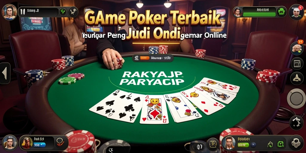 Tampilan utama RAKYATJP dengan gameplay poker yang seru.