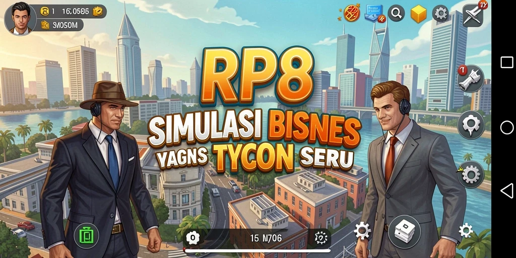 Tampilan screenshot gameplay RP8 yang menunjukkan manajemen bisnis yang dinamis.