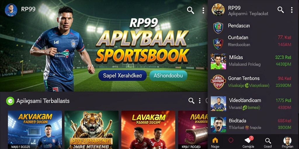 Tampilan menarik dari gameplay Sportsbook RP99 dengan fitur taruhan langsung.