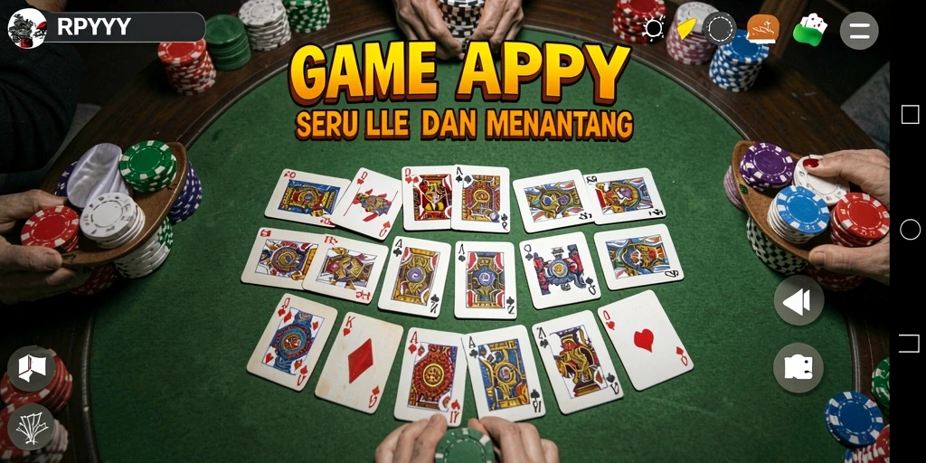 Tampilan gameplay seru di RPYYY dengan suasana Gaple yang autentik.