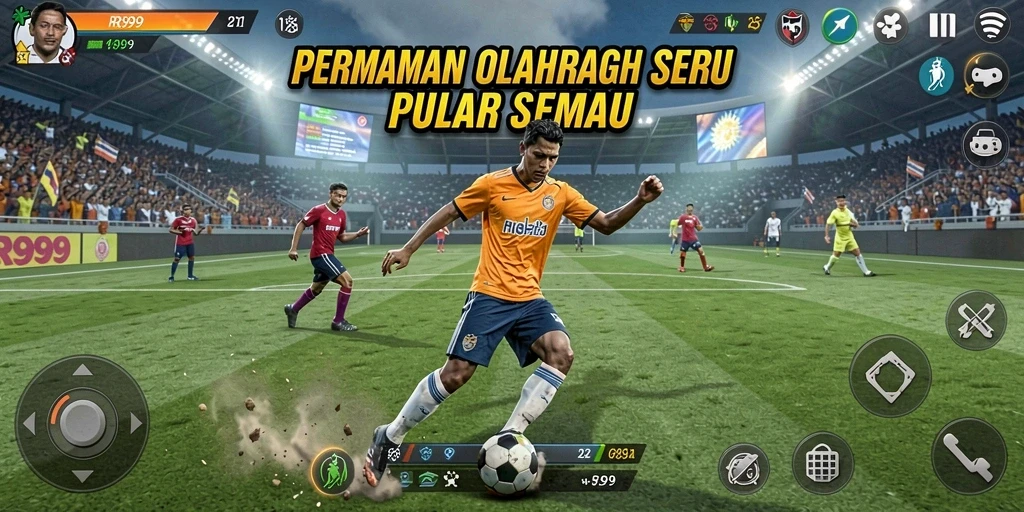 Tampilan gameplay olahraga yang seru dan dinamis.