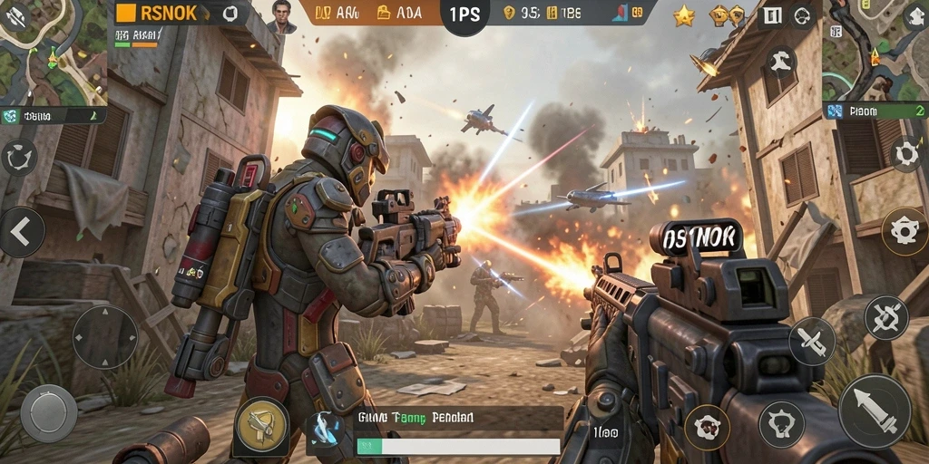 Tampilan gameplay seru RSNOK dalam pertempuran TPS.