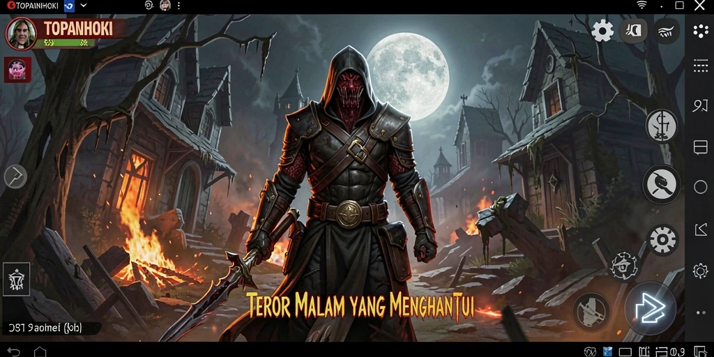 Screenshot menunjukkan momen menegangkan dalam permainan TOPANHOKI.