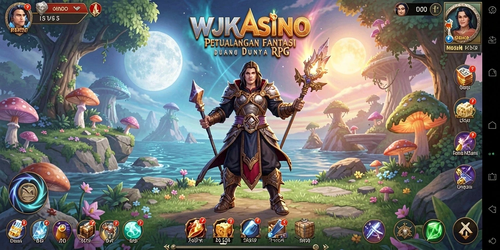 Tangkapan layar WJKASINO menampilkan pertarungan seru di dunia fantasi.