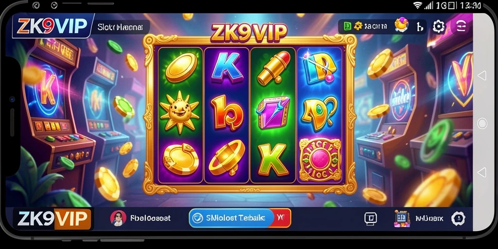 Tampilan gameplay Slot ZK9VIP yang menarik dan penuh warna.